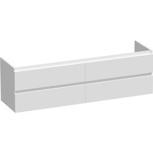 BRAUER Solution Wastafelonderkast - 160x46x50cm - 4 softclose greeploze lades - 2 sifonuitsparing - MDF - mat wit 1748