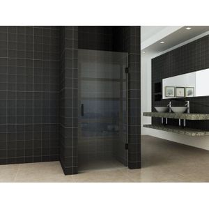 Wiesbaden Less Nisdeur zonder profiel 80x200cm 8mm glas met NANO coating zwart mat sw62390/sw545328