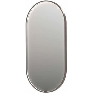 INK SP28 spiegel - 60x4x120cm ovaal in stalen kader incl dir LED - verwarming - color changing - dimbaar en schakelaar - geborsteld RVS 8409423