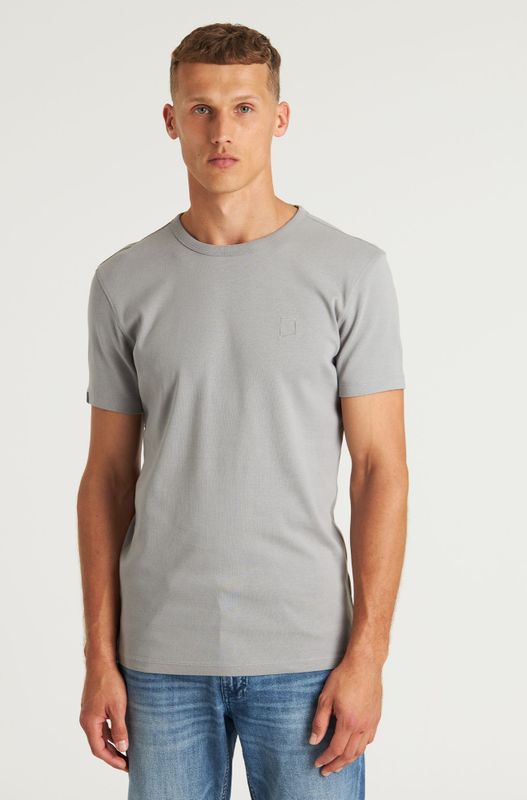 CHASIN' - Shirt - Grijs - Jersey - Ronde Hals - Kwartmouw