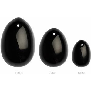 La Gemmes - 3-delige Yoni Egg Set - Zwarte Obsidiaan