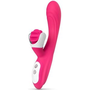 Rabbit Vibrator Met Roterende Tong - Roze