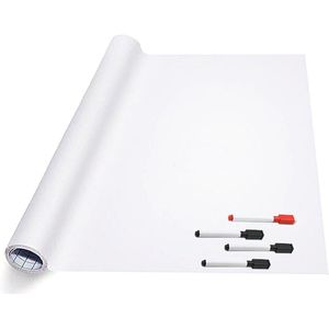 Whiteboard Folie XL Zelfklevend met 4 Stiften met Wisser - 45 cm x 200 cm