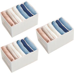 FLOKOO - Kleding Organizer - Wit - 3 Stuks - Opberger voor Broeken en T-shirts