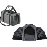 Reismand Kat & Hond - Grijs - 40 x 25 x 25 cm - Draagtas Hond en Kat - Hondenrugzak - Transporttas Hond, Kat, Cavia, Knaagdieren, Konijn - Draagzak Hond