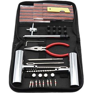 Banden Reparatieset - Complete Set - Proppenset - Inclusief Handige Opbergtas - Reparatieset voor Motor, Brommer of Auto - Bandenreparatieset Auto -  Autobanden Reparatie