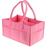 Luiertas Vilt - Roze - 32 x 22 x 19 cm - Luier Organizer - Draagbare Organiser met Handige Vakken - Verzorgingstas