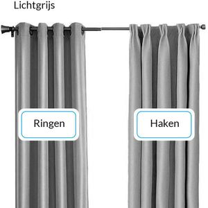 Mesa Living Verduisterende Gordijnen - Lichtgrijs - Gordijnen kant en klaar met Haakjes - 150 x 250cm
