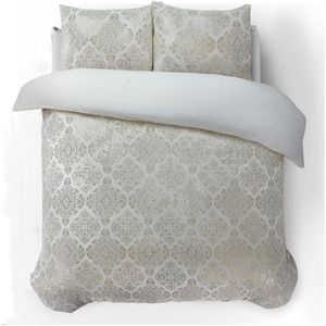 Glamour Foil Flanel Dekbedovertrek - Art - Crème - 200x220 cm
