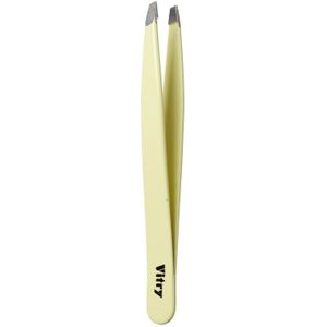 Vitry Face Care Coloured Tweezers Slant Ends Pincet Ref.22 C Yellow