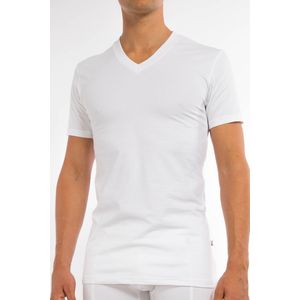 Claesens T-shirt V-hals Stretch 2-pack Wit