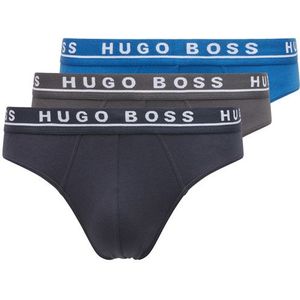 Hugo Boss Herenslips Cotton Stretch 3-pack Blauw-grijs