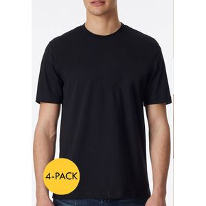 Schiesser American T-shirt 4-pack Zwart