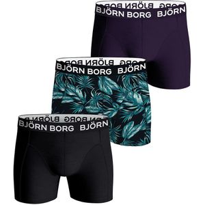 Bjorn Borg Boxershorts 3-pack Cotton Stretch Zwart-paars-print