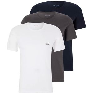 Hugo Boss T-shirt O-hals Grijs-blauw-wit 3-pack