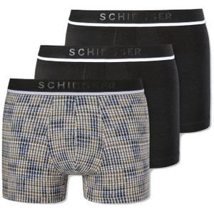 Schiesser Boxershorts 95/5 Zwart-print 3-pack