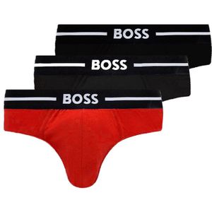Hugo Boss Mini Slips Bold 3 Pack Rood-zwart