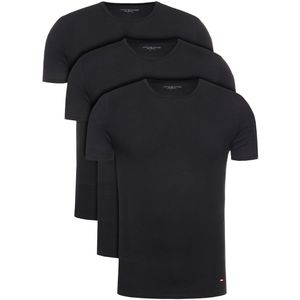 Tommy Hilfiger T-shirts O-hals Stretch 3-pack Zwart