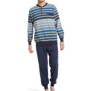 Robson Pyjama Met Knoopjes En Boorden Blauw