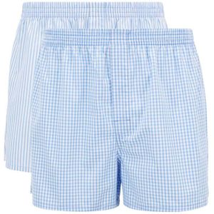 Hugo Boss Boxers Wijd 2-pack Blue Ruit-streep