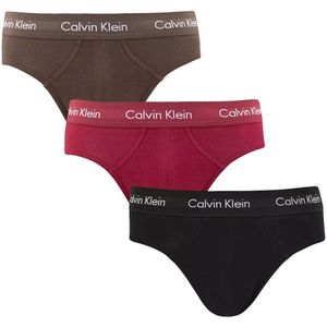 Calvin Klein Heup Slips 3-pack Rood-zwart-bruin