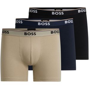 Hugo Boss Boxershorts Power 3-pack Beige-blauw-zwart