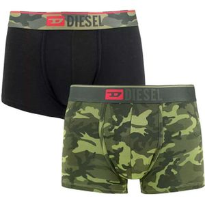 Diesel Boxershort Damien Camou 2-pack Groen-zwart