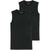 Schiesser Tanktop 95/5 Ronde Hals 2-pack Zwart