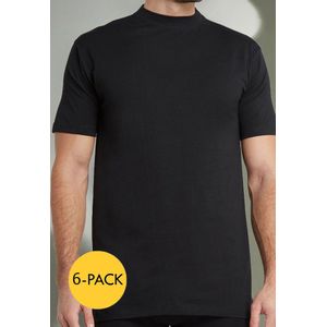 Hom T-shirt Harro Met Hoge Boord Zwart Actie 6-pack