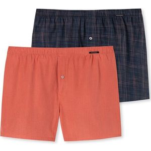 Schiesser Boxers Jersey 2-pack Blauw-oranje