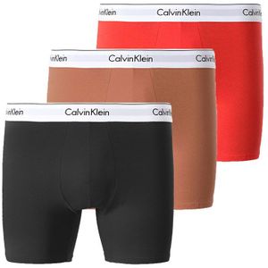 Calvin Klein Boxershorts Long 3-pack Oranje-zwart