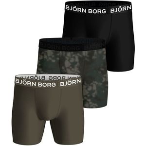 Bjorn Borg Performance Boxershorts 3-pack Groen-zwart