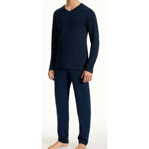 Schiesser Uncover Pyjama Met V-hals Blauw