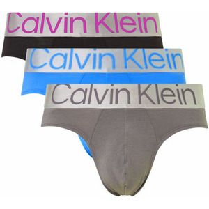 Calvin Klein Steel Midi Slips 3-pack Blauw-grijs-zwart