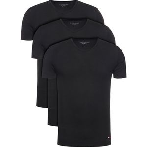 Tommy Hilfiger T-shirts V-hals Stretch 3-pack Zwart