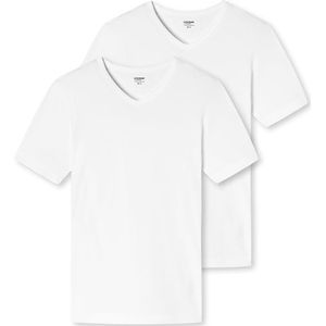 Schiesser T-shirt V-hals Uncover 2-pack Wit