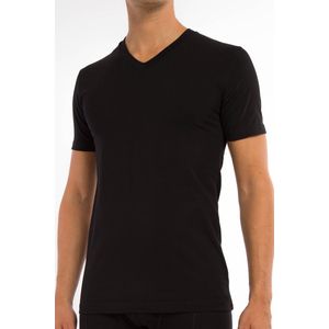 Claesens T-shirt V-hals Stretch 2-pack Zwart