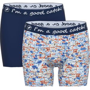 A Fish Named Fred Boxershorts 2-pack Blauw-print