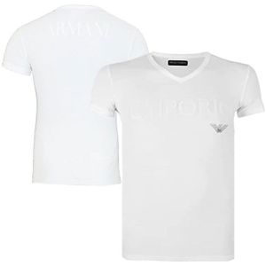 Armani T-shirt V-hals Megalogo Wit