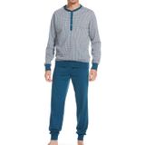 Pastunette Pyjama Met Knoopjes En Boorden Blauw