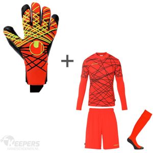 Uhlsport Fire Edition Ultragrip HN & Uhlsport Fire Edition Goalkeeper Bundle