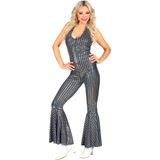 Disco 70S Jumpsuit Zilver Dames