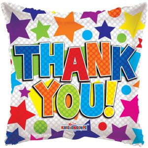 Helium Ballon Vierkant Thank You 45cm leeg