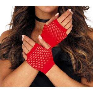 Rode Visnet Handschoenen 11cm