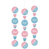 Hangdecoratie Gender Reveal 14cm 3st