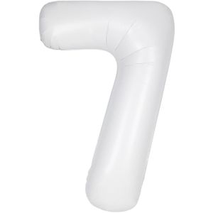Witte Cijfer Ballon 7 Jaar Matte 86cm