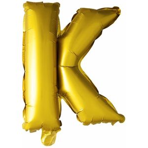 Folie Ballon Letter K Goud XL 102cm leeg