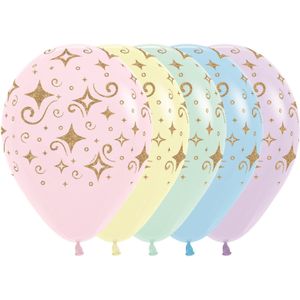 Ballonnen Golden Diamonds Glitter Ink Mix 30cm 25st