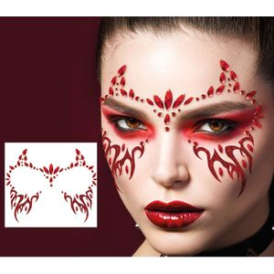 Halloween Gezicht Stickers Rood Duivel