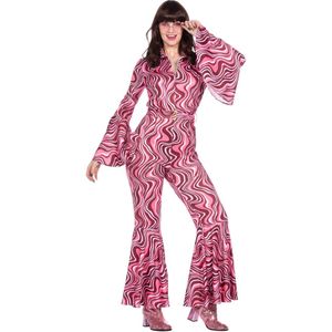 Disco 70S Jumpsuit Roze Dames